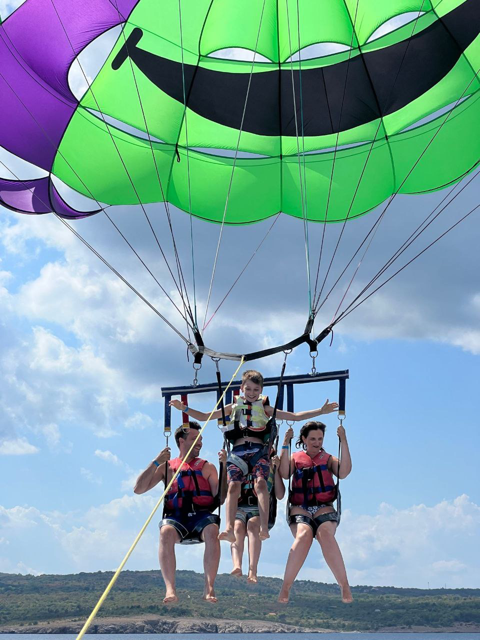 Parasailing over the Adriatic